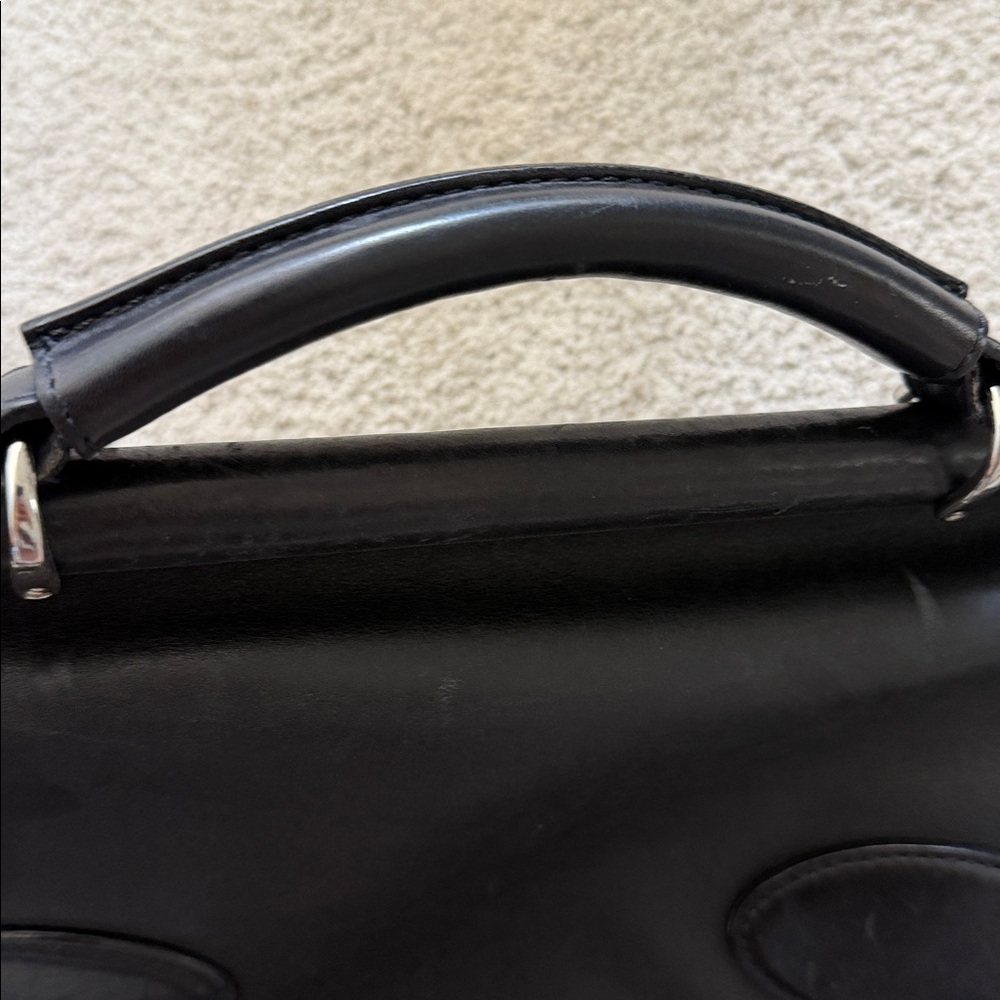 Coach Men's Black Leather Briefcase Messenger Bag - Picture 3 of 8